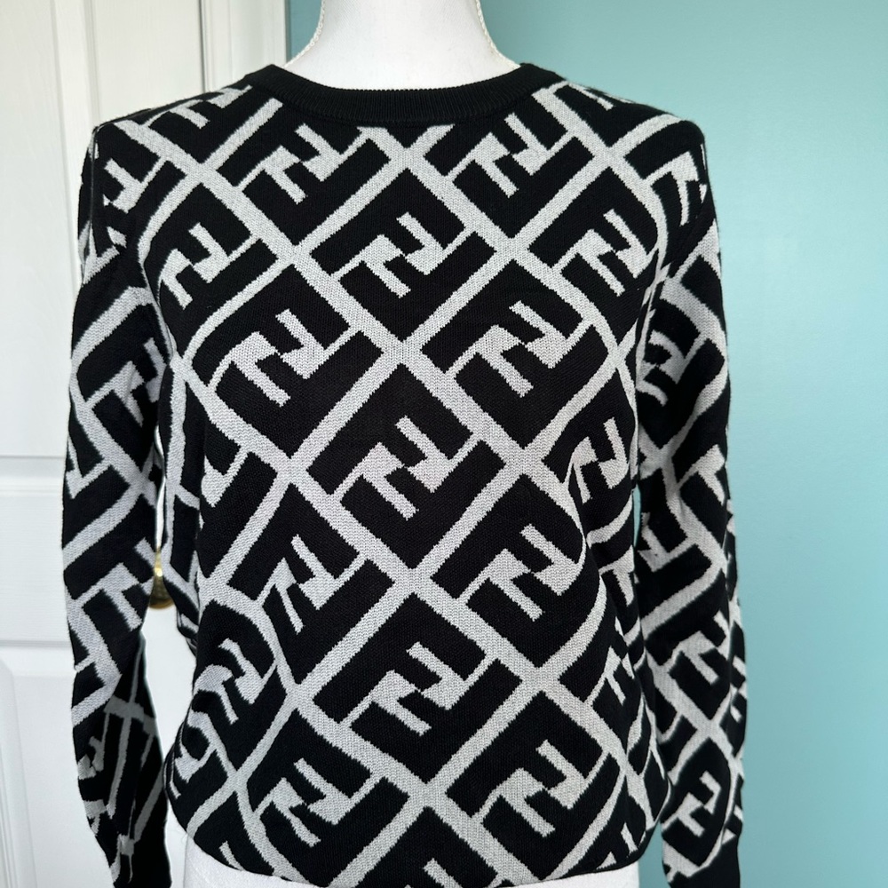 Black and white sweater